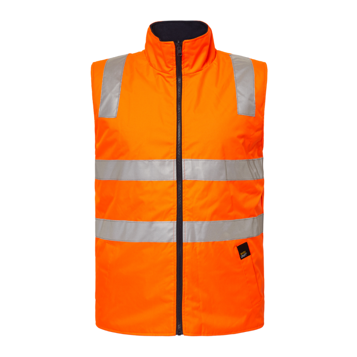 Workcraft WW9014 DISCONTINUED Frost HiVis Reversible Fleece Vest With Tape