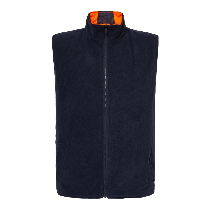 Workcraft WW9014 DISCONTINUED Frost HiVis Reversible Fleece Vest With Tape