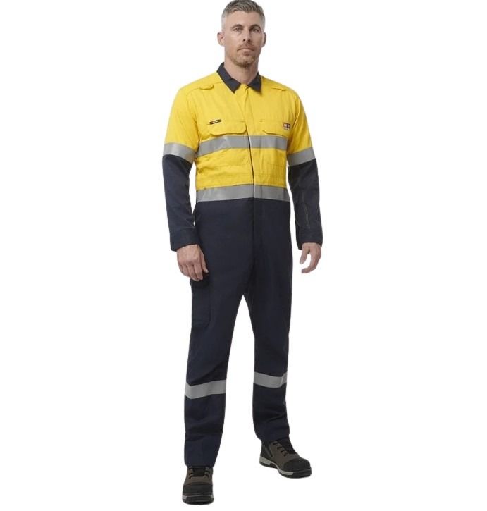 KingGee Y00055 Sheildtec FR HiVis 2-Tone Coverall With FR Tape