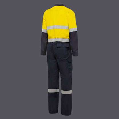 KingGee Y00055 Sheildtec FR Hi Vis Two Tone Coverall With FR Tape