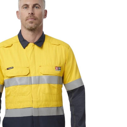 KingGee Y00055 Sheildtec FR HiVis 2-Tone Coverall With FR Tape