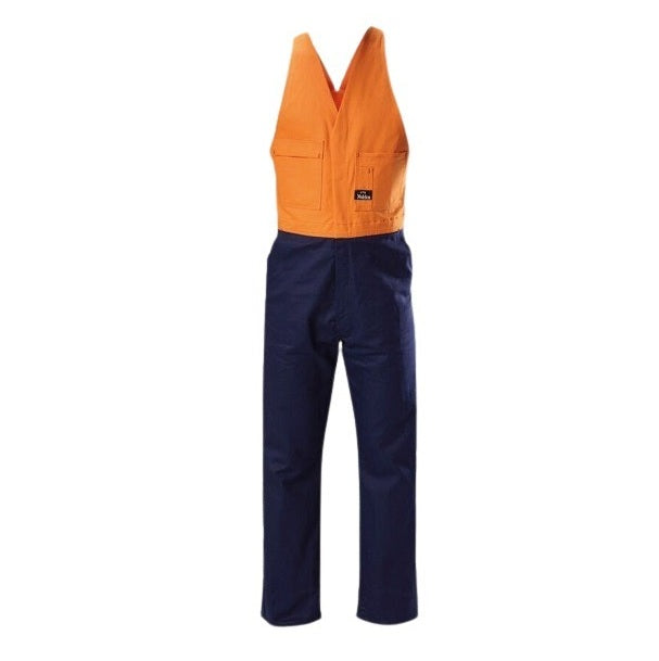 Hard Yakka Y01526 Hi Vis 2Tone Action Back Cotton Drill Overall