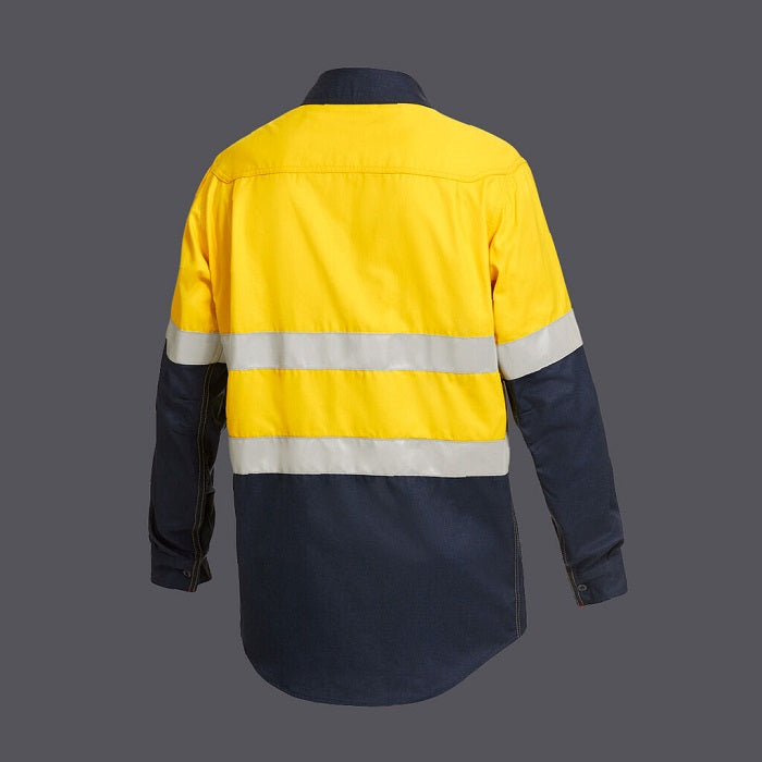 KingGee Y04350 Shieldtec FR HiVis 2 Tone Open Front Taped Shirt