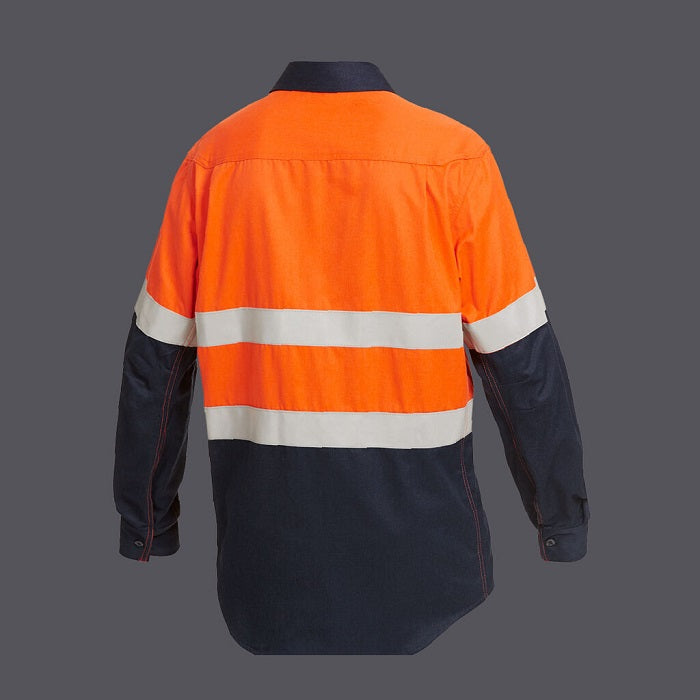 KingGee Y04550 Shieldtec FR HiVis 2 Tone Closed Front Taped Shirt
