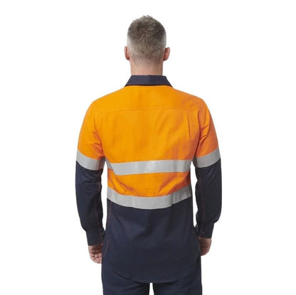 KingGee Y04550 Shieldtec FR Hivis 2tone Closed Front Taped Shirt