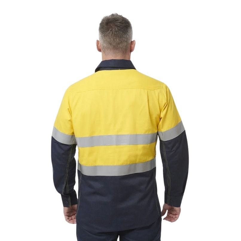 KingGee Y04550 Shieldtec FR Hivis 2tone Closed Front Taped Shirt