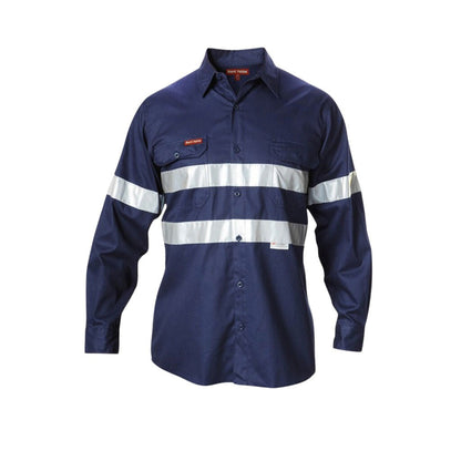 Hard Yakka Y07227 Hi Vis Cotton Drill Long Sleeve Taped Shirt