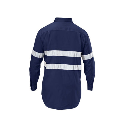 Hard Yakka Y07227 Hi Vis Cotton Drill Long Sleeve Taped Shirt