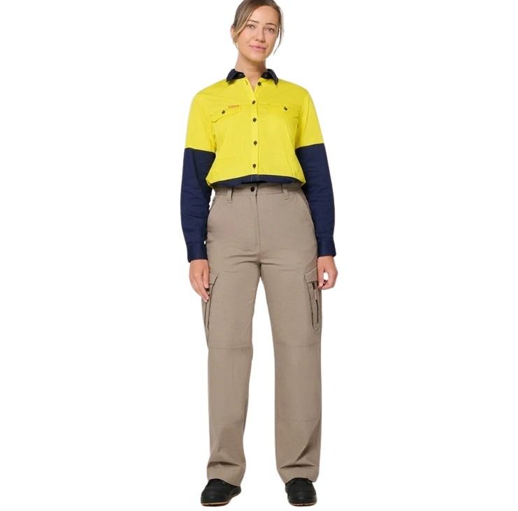 Hard Yakka Y08150 Womens Edge Ripstop Pants - Khaki - Alternative Front View