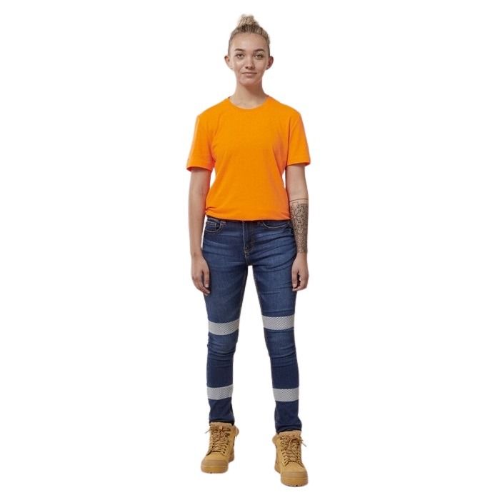 Hard Yakka Y08302 Womens Taped Jeggings - Indigo - Alternative Front View