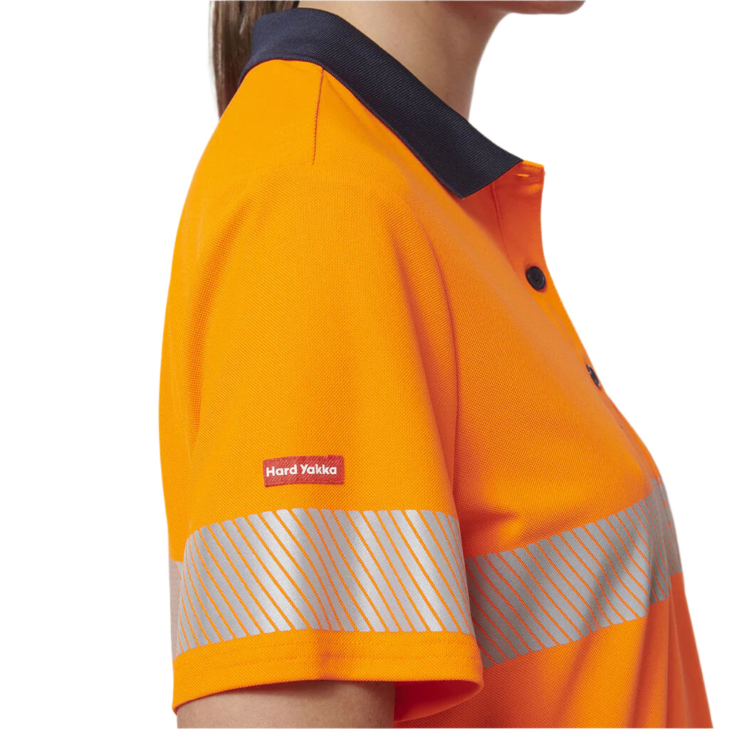 Hard Yakka Y08602 Womens Short Sleeve Hi Vis Taped Polo