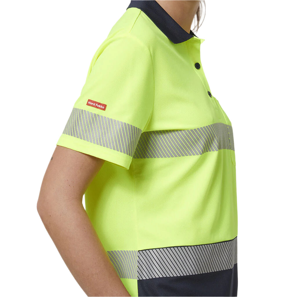 Hard Yakka Y08602 Womens Short Sleeve Hi Vis Taped Polo