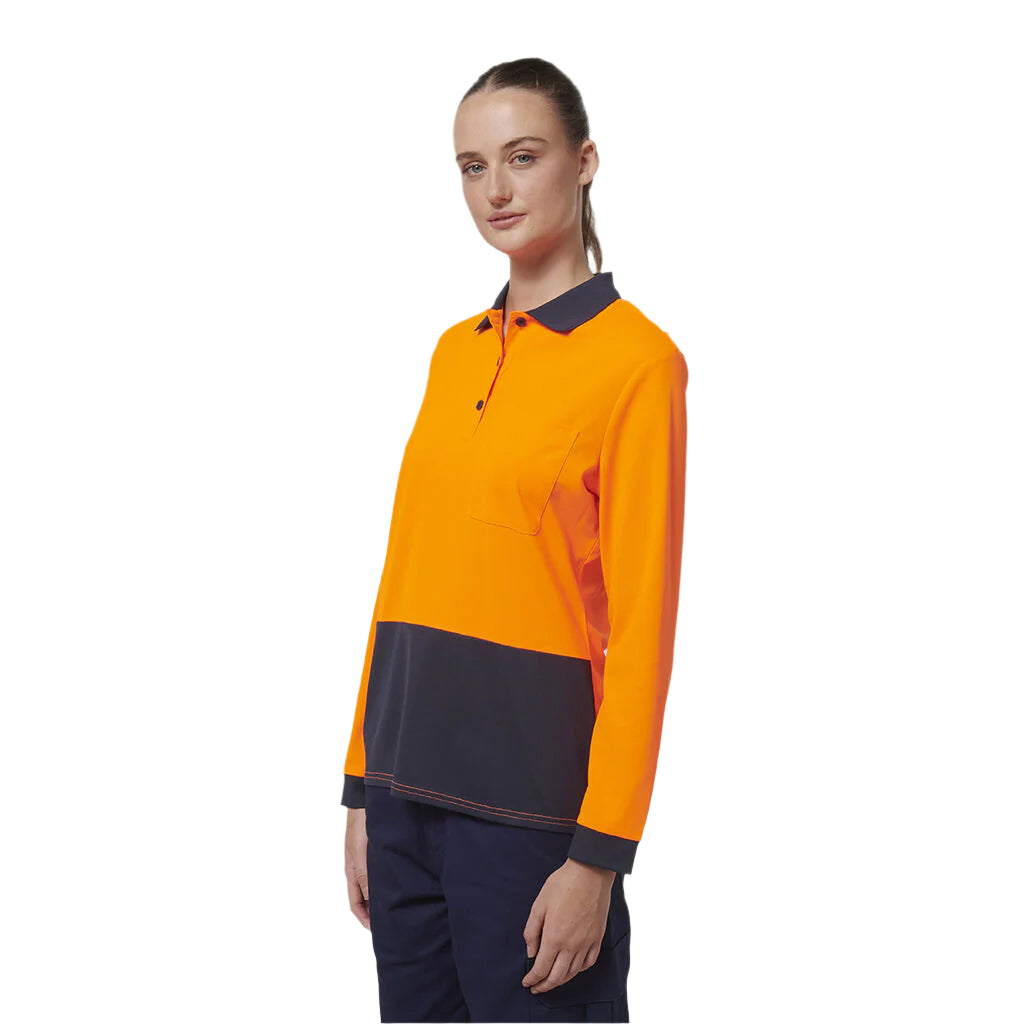 Hard Yakka Y08603 Womens Long Sleeve Hi Vis Polo