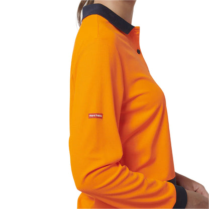 Hard Yakka Y08603 Womens Long Sleeve Hi Vis Polo