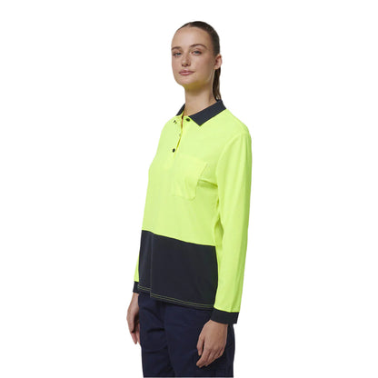 Hard Yakka Y08603 Womens Long Sleeve Hi Vis Polo