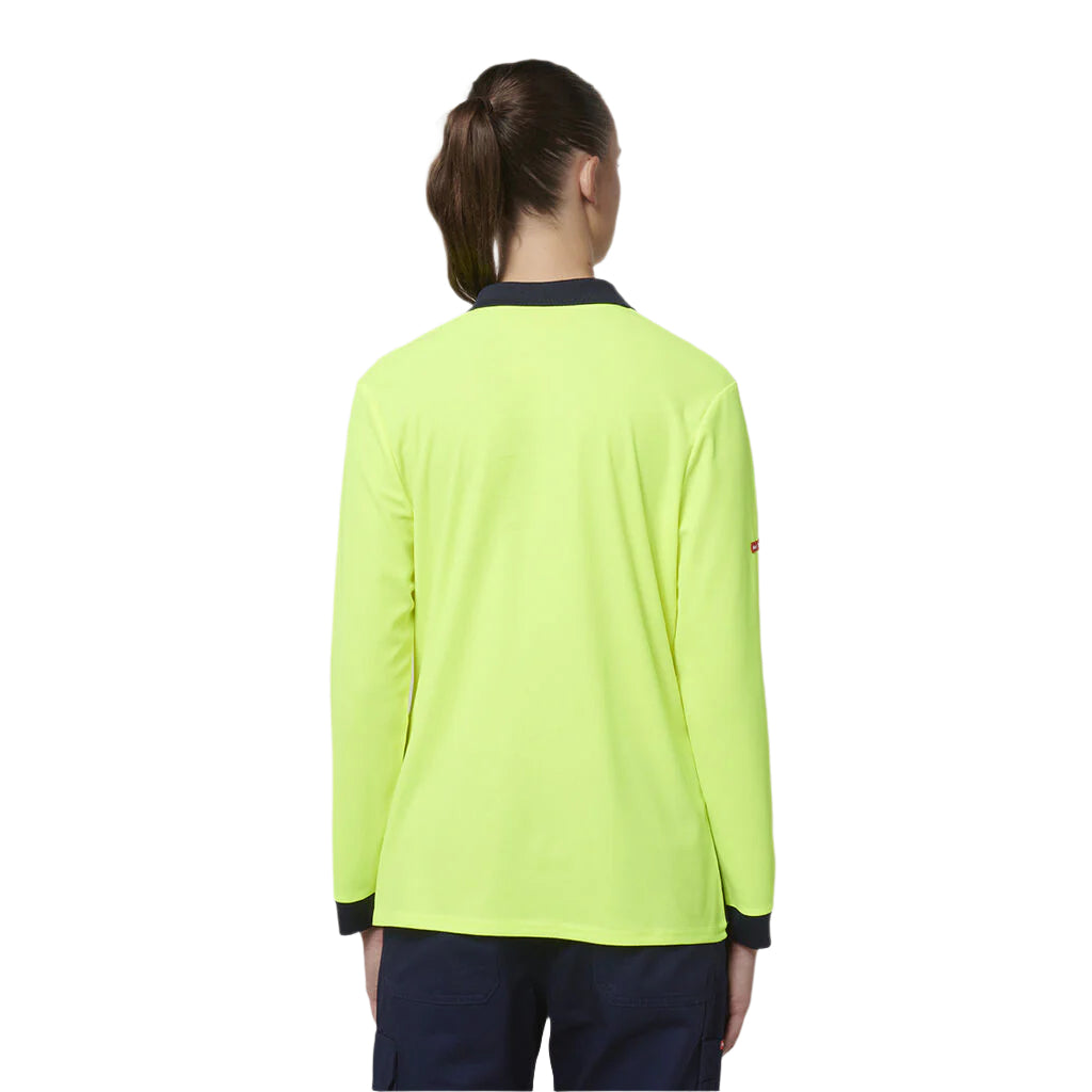 Hard Yakka Y08603 Womens Long Sleeve Hi Vis Polo