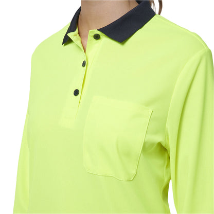 Hard Yakka Y08603 Womens Long Sleeve Hi Vis Polo