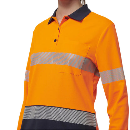 Hard Yakka Y08604 Womens Long Sleeve Hi Vis Taped Polo