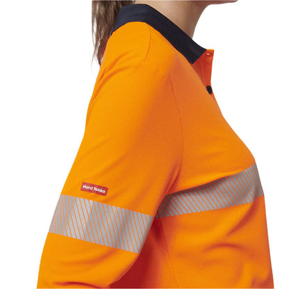 Hard Yakka Y08604 Womens Long Sleeve Hi Vis Taped Polo