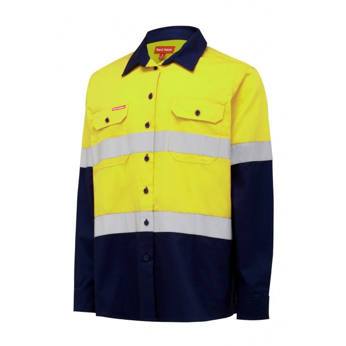 Hard Yakka Y08805 Core Womens HiVis Lightweight 2Tone Taped Shirt