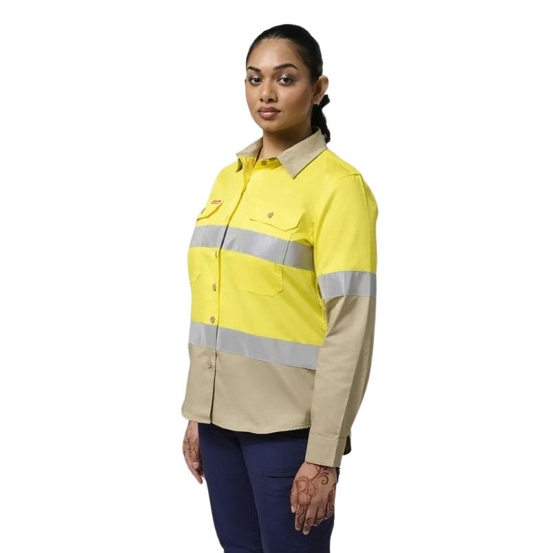 Hard Yakka Y08805 Core Womens HiVis Lightweight 2-Tone Taped Shirt
