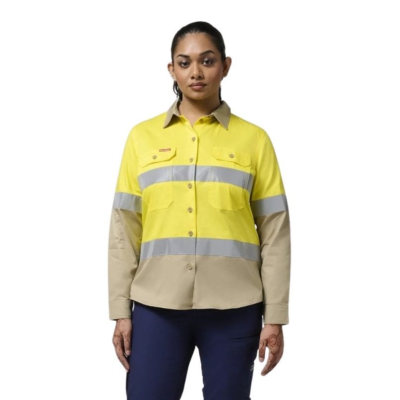 Hard Yakka Y08805 Core Womens HiVis Lightweight 2-Tone Taped Shirt