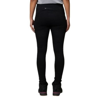 Person wearing black leggings on a white background