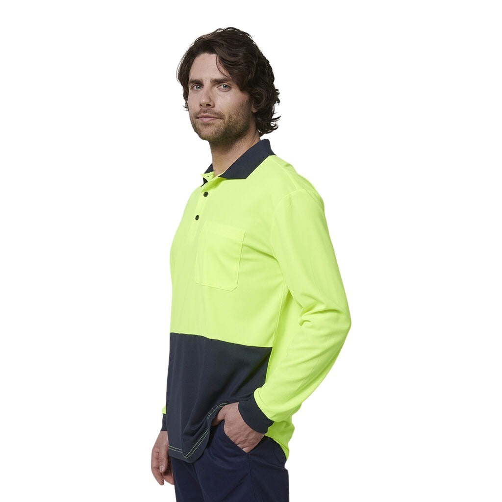 Hard Yakka Y19617 Mens Long Sleeve Hi Vis Polo