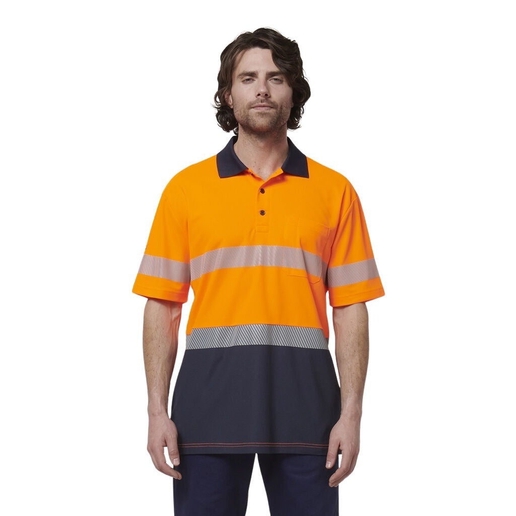 Hard Yakka Y19618 Mens Short Sleeve Hi Vis Taped Polo