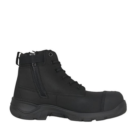 Black boot on a white background