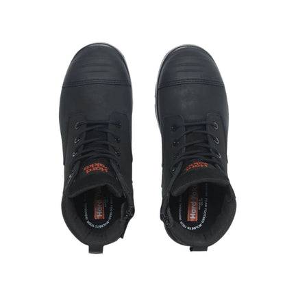 Pair of black high-top sneakers on a white background