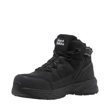 Black high-top boot with 'Hard Yakka' branding on a white background