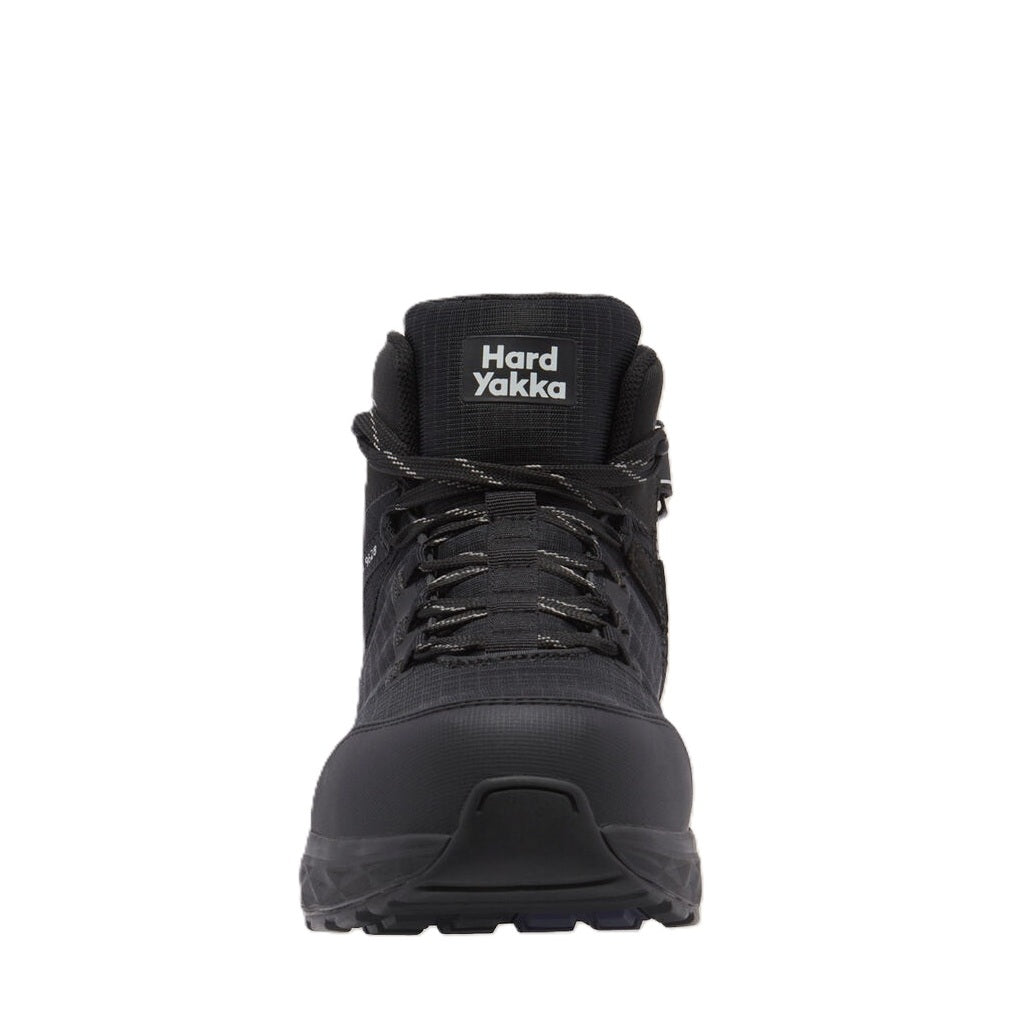 Black boot with 'Hard Yakka' branding on a white background