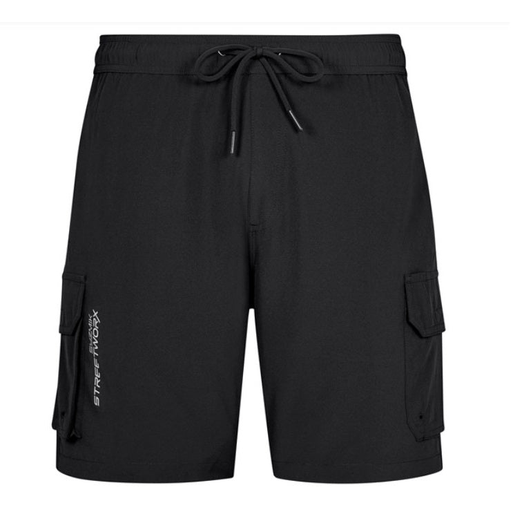 Syzmik ZS240 Mens Streetworkx Stretch Work Board Short - Black - Front View