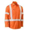 Bisley BS6166XT Taped X Back Cool Lightweight HiVis Drill Shirt - Image 3