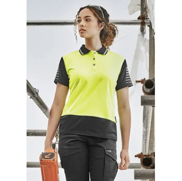 Syzmik ZHL236 Womens HiVis Zone S/S Polo