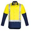 Syzmik ZW124 Mens Hi Vis Spliced Industrial Shirt - Shoulder Taped