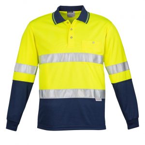 Syzmik ZH235 Mens HiVis Spliced L/S Polo Hooped Tape