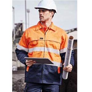 Syzmik ZJ590 Mens HiVis Cotton Drill Jacket