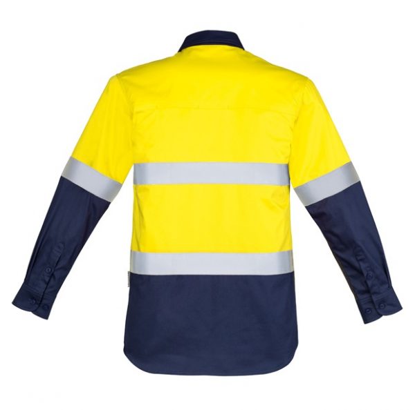 Syzmik ZW550 Mens HiVis Closed Front L/S Shirt - Hoop Taped - Image 4