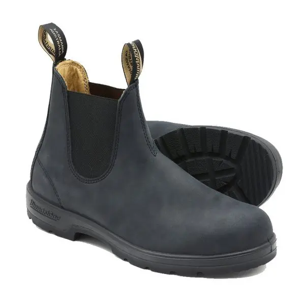 Blundstone 587 Unisex Casual Chelsea Boots Rustic Black At The