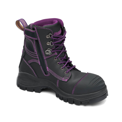 purple steel cap boots