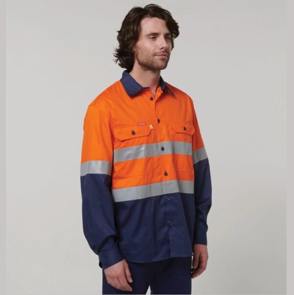 Hard Yakka Y07940 Core LS 2Tone Taped Vented Shirt - Image 2