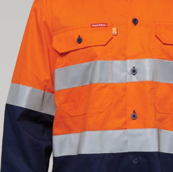 Hard Yakka Y07940 Core LS 2Tone Taped Vented Shirt - Image 6