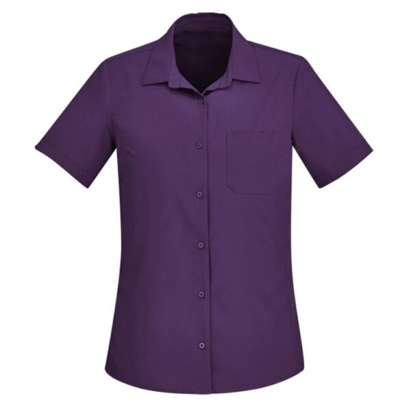 Biz Care CS947LS Womens Florence Plain Short Sleeve Shirt - Image 2
