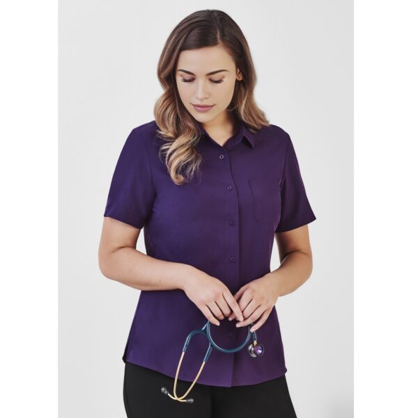 Biz Care CS947LS Womens Florence Plain Short Sleeve Shirt