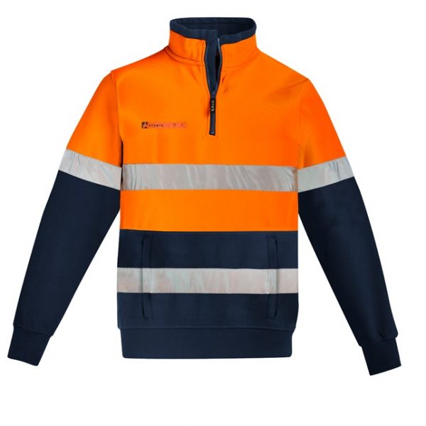 Syzmik ZT150 Mens Orange Flame HRC 2 Hoop Taped 1/4 Zip Brushed Fleece