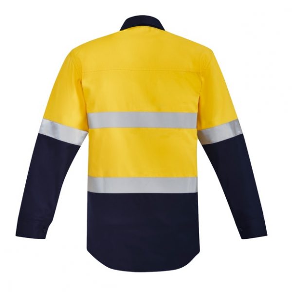 Syzmik ZW143 Mens Orange Flame HRC 2 Hoop Taped Closed Front Spliced Shirt - Image 2