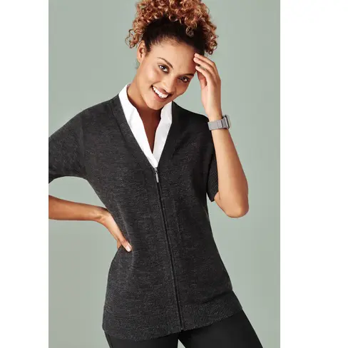 ladies zip front cardigan