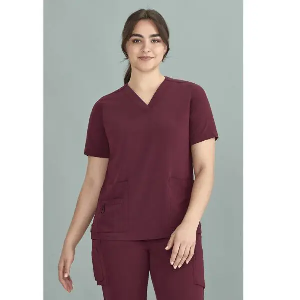 Biz Care CST941LS Ladies V Neck Scrub Top - Image 14